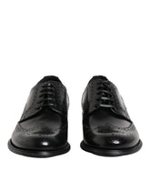 Dolce & Gabbana Black Leather Derby Wingtip Formal Shoes